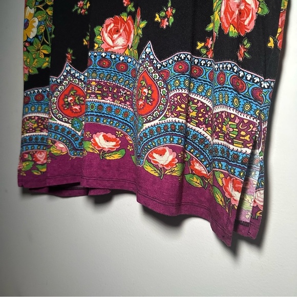 Johnny Was The Janie Favorite Dolman Artsy V-Neck Floral Tee Art To Wear Top Lg - Picture 8 of 14